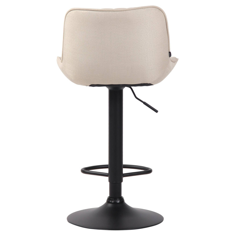 Ensemble de 2 tabourets de bar Lentini, tissu noir et crème