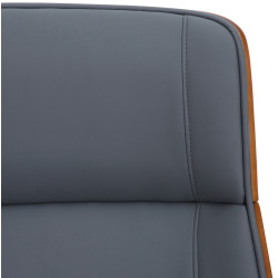 Chaise de bureau Varel en cuir artificiel noyer/gris
