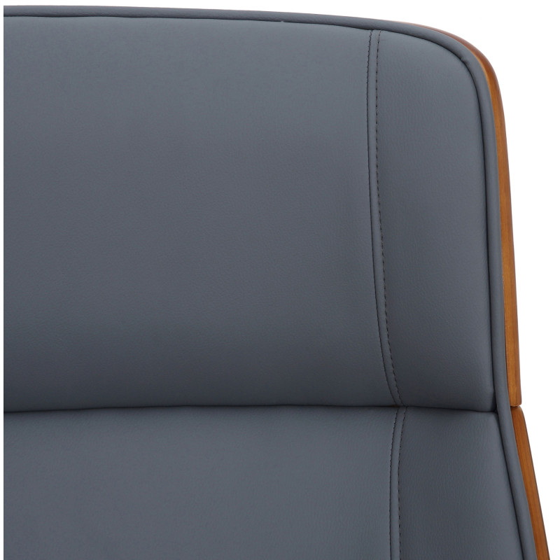 Chaise de bureau Varel en cuir artificiel noyer/gris