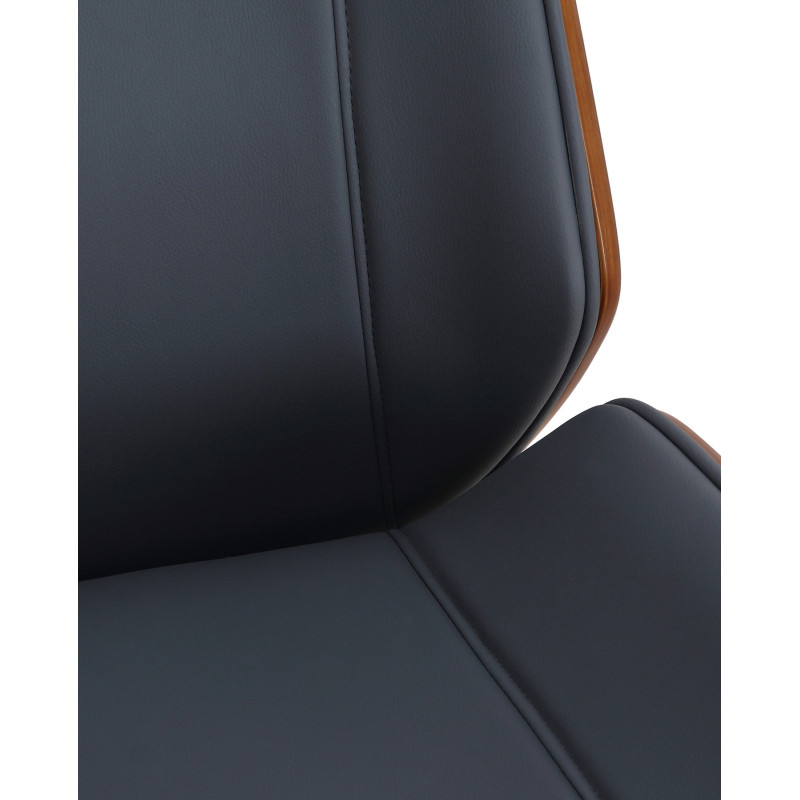 Chaise de bureau Varel en cuir artificiel noyer/gris