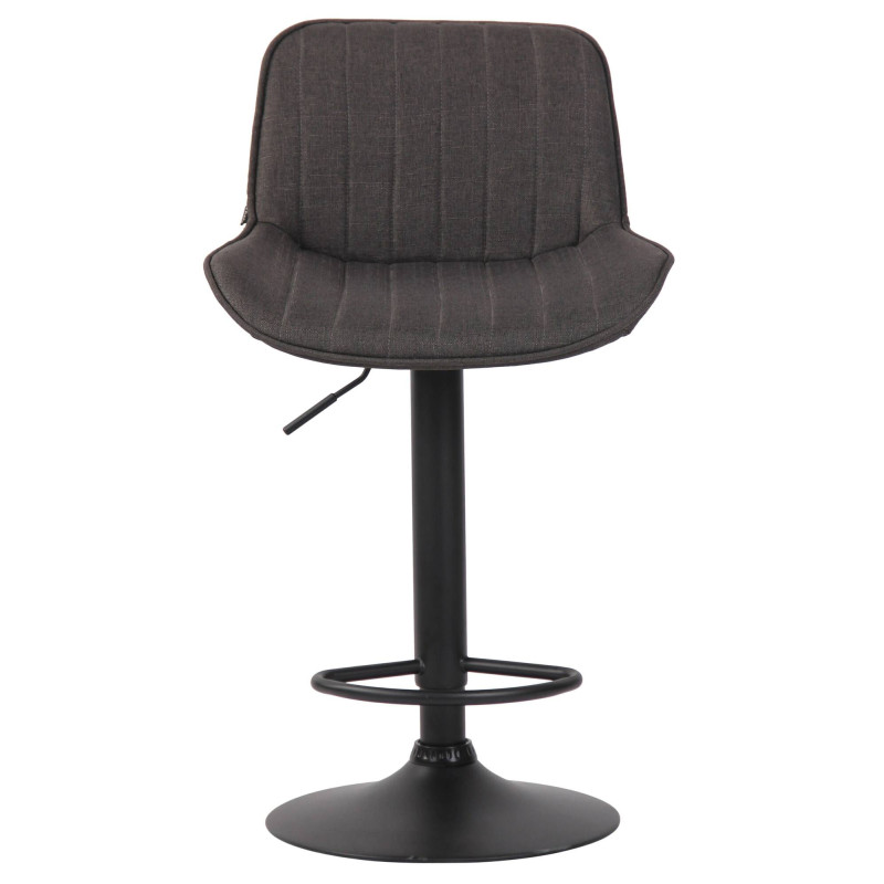 Lot de 2 tabourets de bar Lentini, tissu, noir/gris foncé