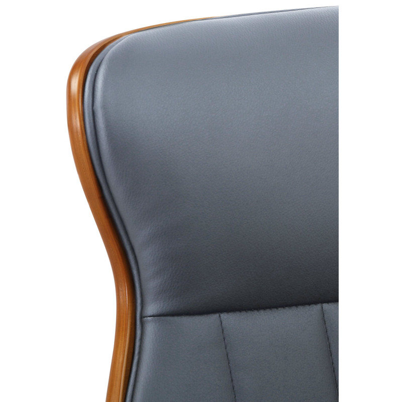 Chaise de bureau Melilla en cuir artificiel noyer/gris