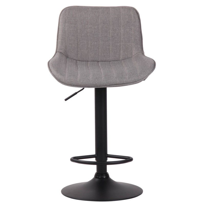 Ensemble de 2 tabourets de bar Lentini, en tissu, noir et gris