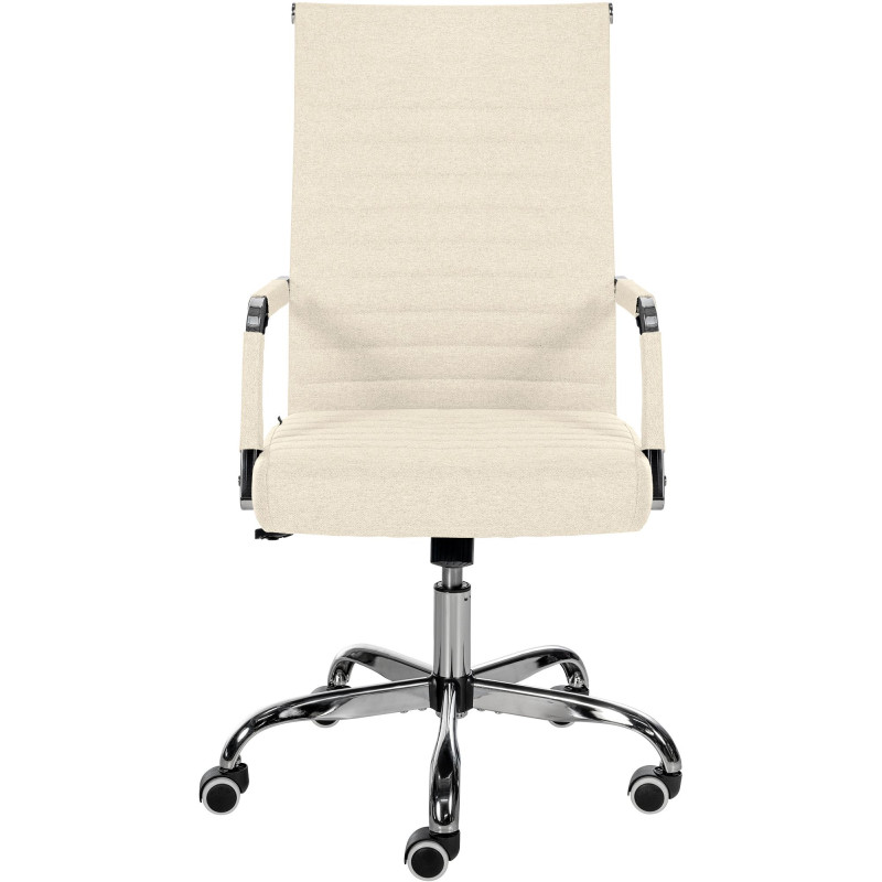 Chaise de bureau en tissu Amadora crème