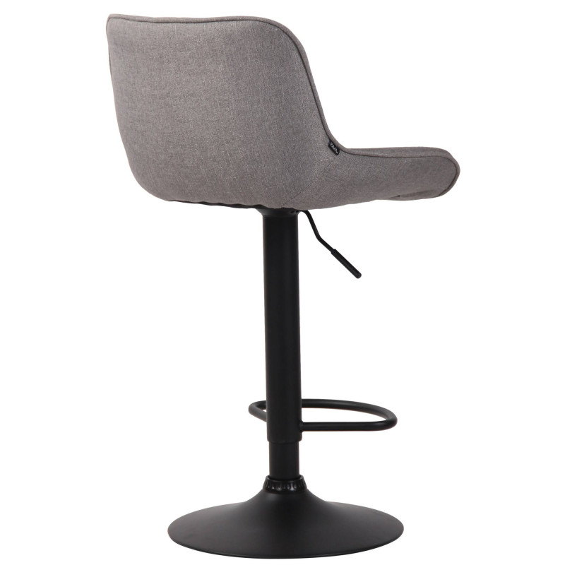 Ensemble de 2 tabourets de bar Lentini, en tissu, noir et gris