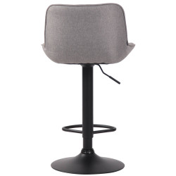 Ensemble de 2 tabourets de bar Lentini, en tissu, noir et gris