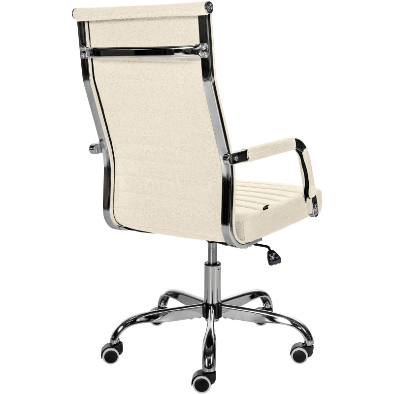 Chaise de bureau en tissu Amadora crème