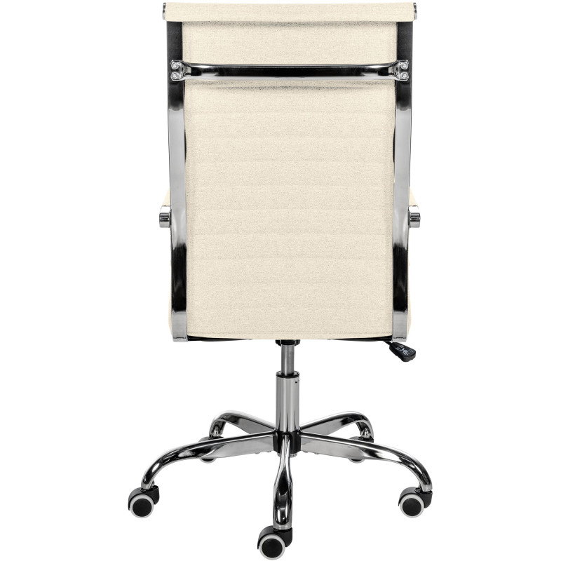 Chaise de bureau en tissu Amadora crème