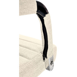 Chaise de bureau en tissu Amadora crème