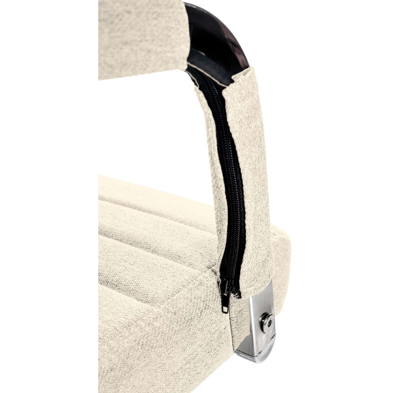 Chaise de bureau en tissu Amadora crème
