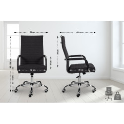 Chaise de bureau en tissu Amadora noir