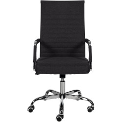 Chaise de bureau en tissu Amadora noir