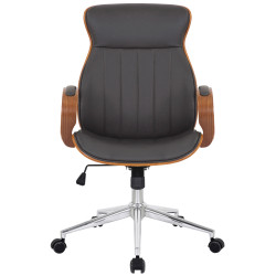 Chaise de bureau Melilla en cuir artificiel noyer/marron