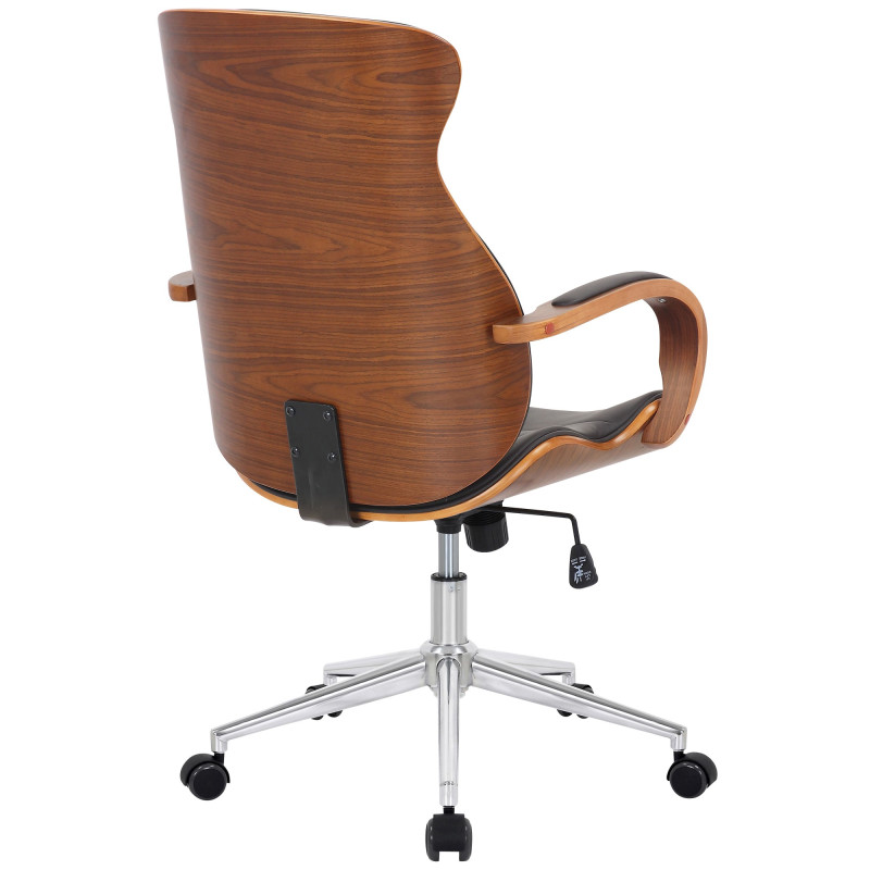 Chaise de bureau Melilla en cuir artificiel noyer/marron