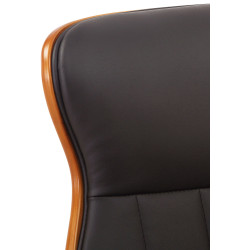 Chaise de bureau Melilla en cuir artificiel noyer/marron