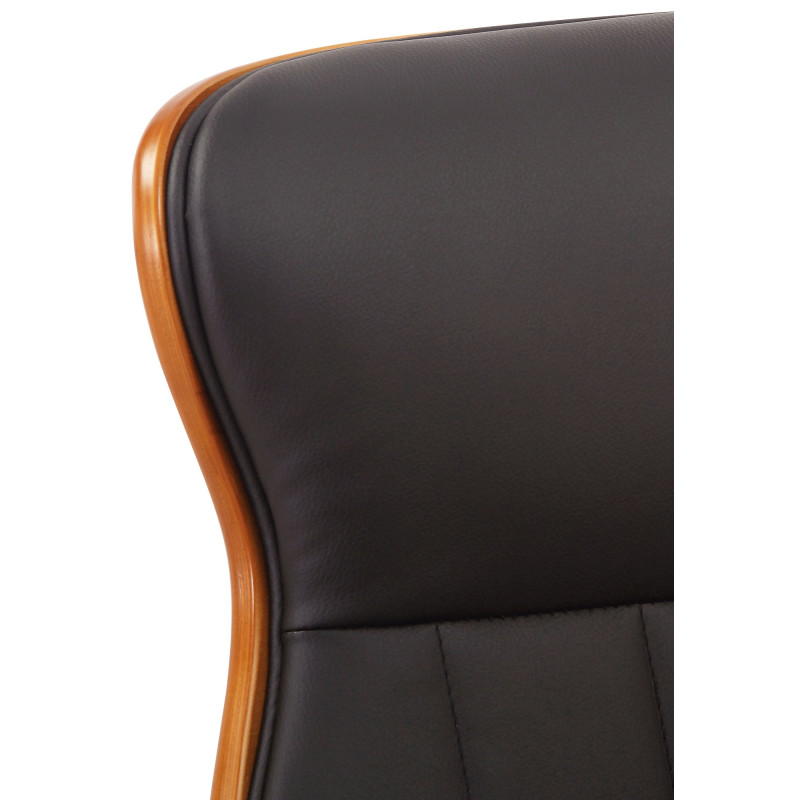 Chaise de bureau Melilla en cuir artificiel noyer/marron