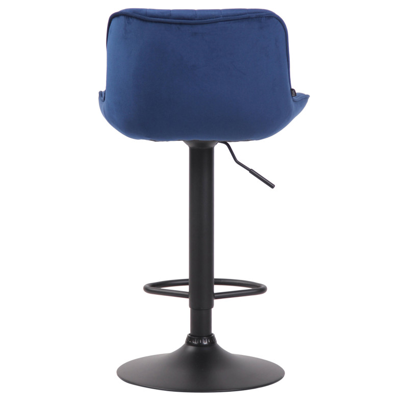 Set di 2 sgabelli da bar in velluto Lentini, nero e blu