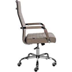 Chaise de bureau en tissu Amadora taupe