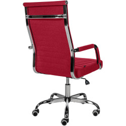 Chaise de bureau en tissu Amadora rouge