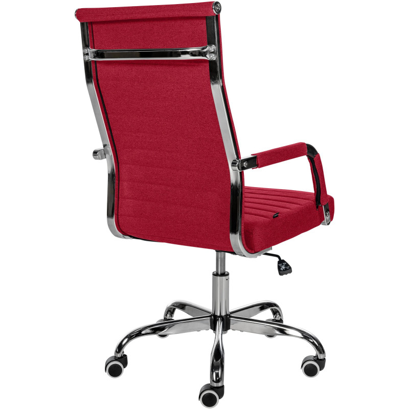 Chaise de bureau en tissu Amadora rouge