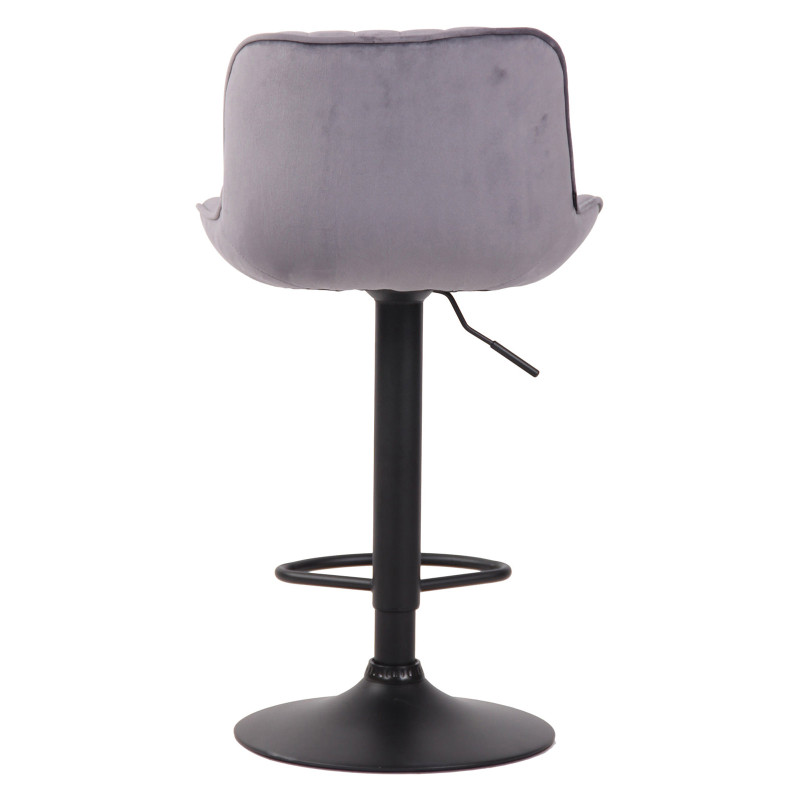 Set di 2 sgabelli da bar in velluto Lentini, nero/grigio scuro