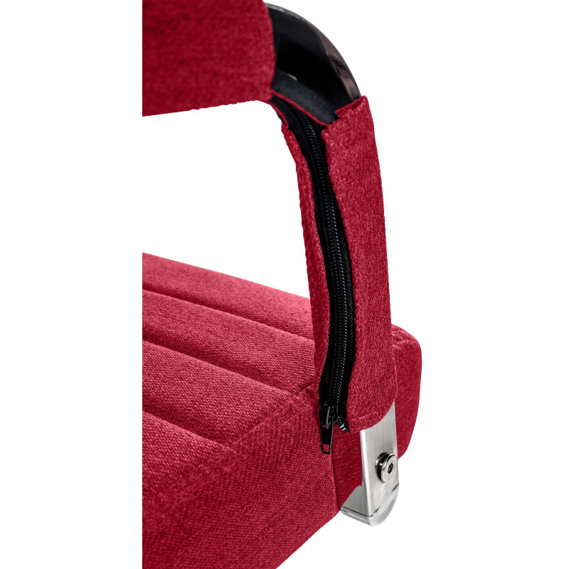 Chaise de bureau en tissu Amadora rouge
