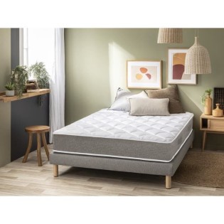 Ensemble Matelas + sommier DEAMACCESS - 140x190 - Epaisseur 24 cm - 100 % ressorts ensachés - 7 zones de confort- Ferme - SOMDRE