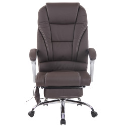 Chaise de bureau Pacific en cuir véritable avec fonction massage brun