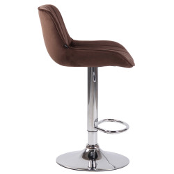 Ensemble de 2 tabourets de bar Lentini en velours marron chromé