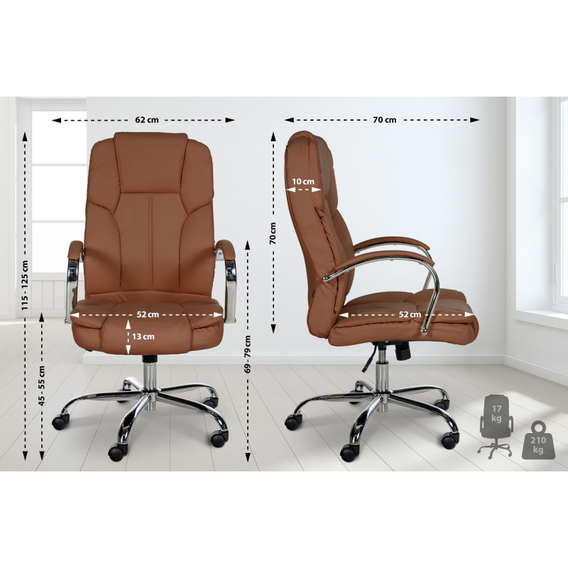 Chaise de bureau BIG Xanthos marron clair