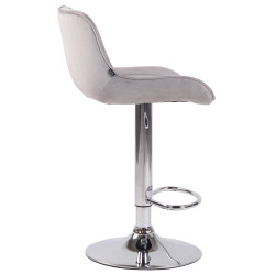 Ensemble de 2 tabourets de bar Lentini en velours gris chromé