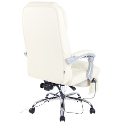 Chaise de bureau Pacific en cuir véritable avec fonction massage crème