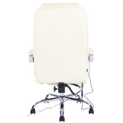 Chaise de bureau Pacific en cuir véritable avec fonction massage crème