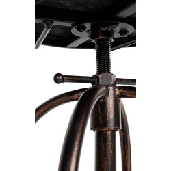 Juego de 2 taburetes de bar Pino, madera bronce