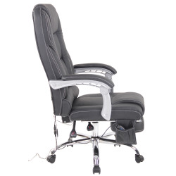Chaise de bureau Pacific en cuir véritable avec fonction massage noir