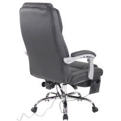 Chaise de bureau Pacific en cuir véritable avec fonction massage noir