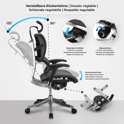 Chaise de bureau ergonomique Norfolk gris
