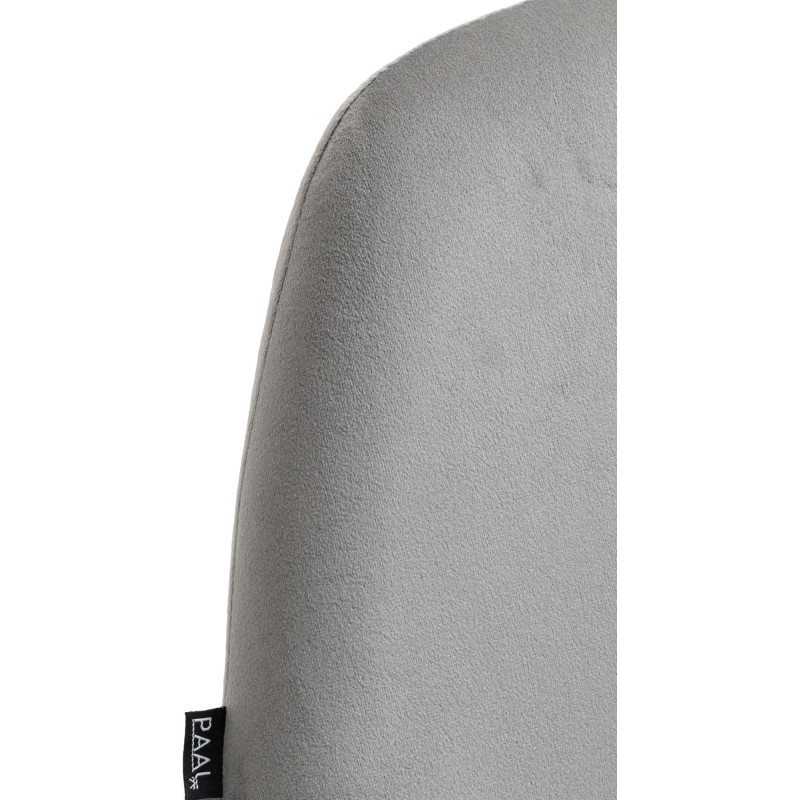 Tabouret de bar Braga, velours, gris chromé