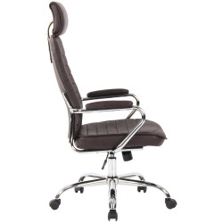 Chaise de bureau Rako en cuir véritable brun