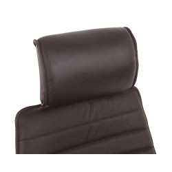 Chaise de bureau Rako en cuir véritable brun