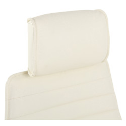 Chaise de bureau Rako en cuir véritable crème