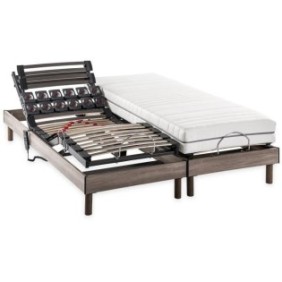 DEKO DREAM Ensemble matelas+sommier relaxation électrique ERGO 2 Dreamzone - 2x90x200 cm - Matelas ressorts ensachés