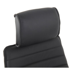 Chaise de bureau Rako en cuir véritable noir