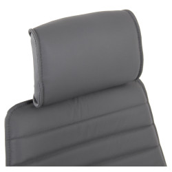 Chaise de bureau Rako en cuir véritable gris