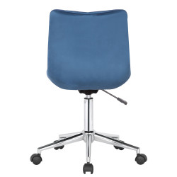 Chaise de bureau en velours Medford bleu