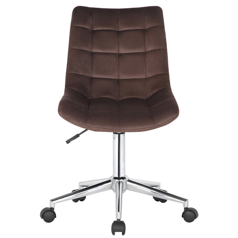 Chaise de bureau en velours Medford brun