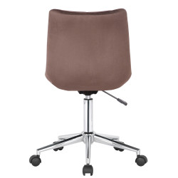 Chaise de bureau en velours Medford brun