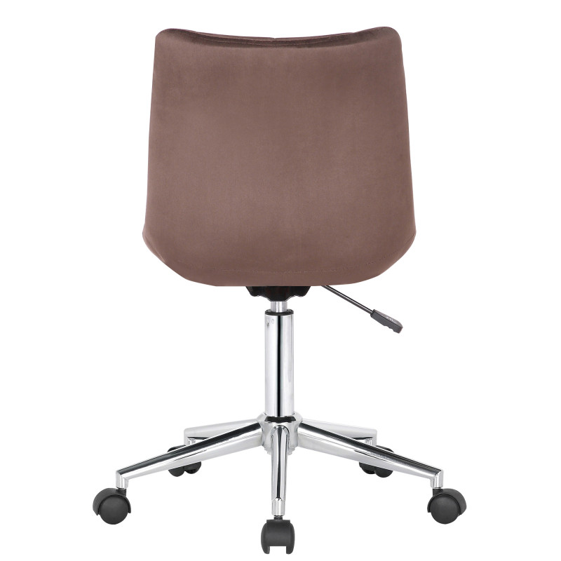 Chaise de bureau en velours Medford brun