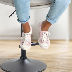 Lot de 2 tabourets de bar Damar velours noir crème