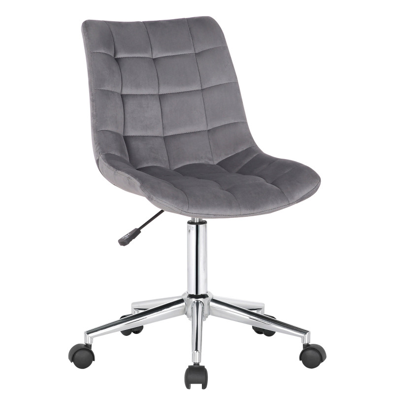 Chaise de bureau en velours Medford gris